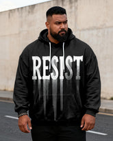 Big & Tall Men's "RESIST Declaration Of Resistance" Graffiti Print Hoodie